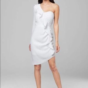 Bebe Ruffle Crepe Dress.
